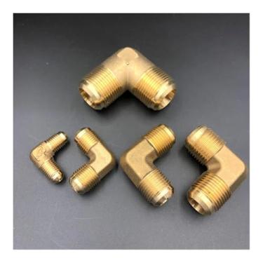 Imagem de Elbow 45 graus SAE-padrão 1/10.2 cm 3/20.3 cm 1/5.1 cm 3/10.2 cm adaptador de encaixe de tubo flare condicionador de ar (com porca, cotovelo macho/alargador ajuste 6,35 mm OD)