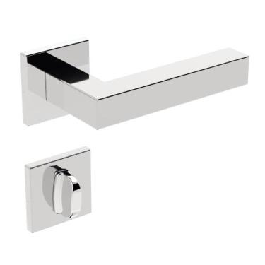 Imagem de Fechadura Banheiro Inox Home IX420 55mm Roseta Quadrada RQ2 Inox Polid