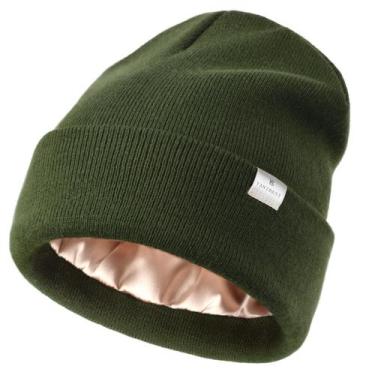 Imagem de Gorro de inverno com forro de cetim YANIBEST para mulheres e homens