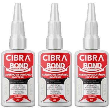 Imagem de Kit 3 Super Adesivo Instantâneo 20g Universal Cibra Bond