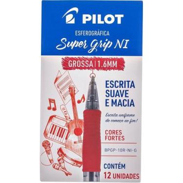 Imagem de Caneta Pilot Super Grip 1.6 Vermelha Caixa Com 12