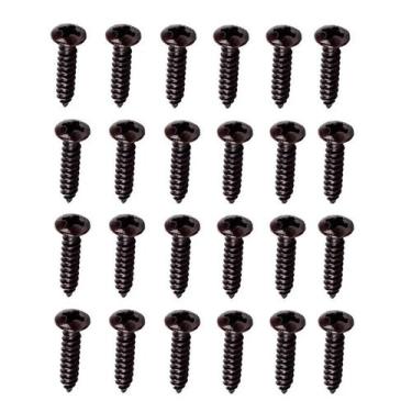 Imagem de kit 24 Parafuso preto para escudo guitarra baixo 3mm x 15mm - DOLPHIN