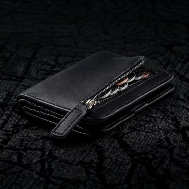 Imagem de Carteira pequena para mulheres, fina, compacta, para cartão de crédito, carteira feminina de couro, porta-cartões de crédito, pacote com 1, Preto, Clássico