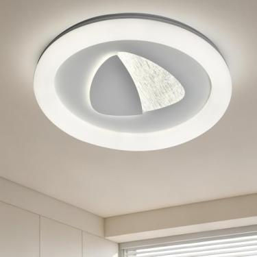 Imagem de Luminária de Teto LED 72W 3 Cores (3000K Quente, 4000K Neutro, 6000K Frio) - Iluminação Natural sem Cintilação, Bivolt Automático 127V/220V, Instalação Fácil para Sala, Quarto e Cozinha (8-20m²)