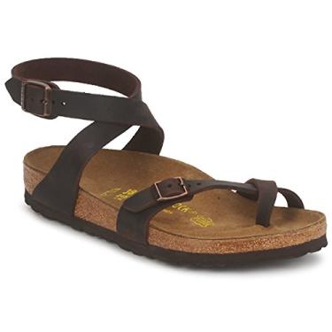 Imagem de Birkenstock Sandália feminina de couro Yara com tira no tornozelo, Habana, 36 EU/5 M EUA