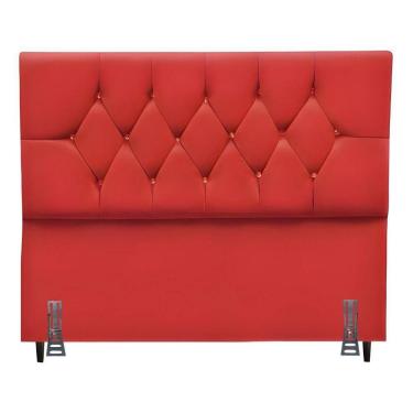 Imagem de Cabeceira Para Cama Box King 195 Cm Brenda Com Frame Suede Vermelho