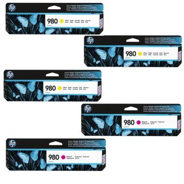 Imagem de Cartucho De Tinta Hp 980 D8j09a Kit Amarelo E Magenta D8j10a D8j08a Ax585z X555dn X555xh X585dn X585f 5x