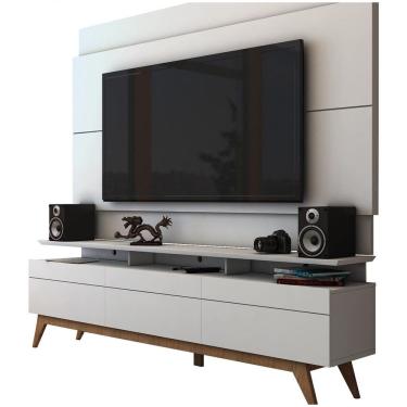 Imagem de Rack Com Painel Para Tv 60 Polegadas Branco Classic +3g 2.2 - Imcal Móveis