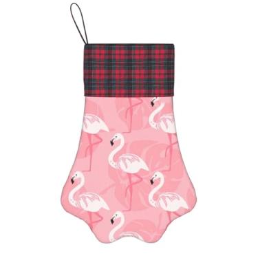 Imagem de Estampa de folhas de palmeira flamingo verão meias de natal animais de estimação decoração de natal cães gatos árvore decoração doce presente conveniente