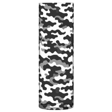 Imagem de JUZIHAI Vaso de textura preto e branco para flores 9,9 cm x 30 cm Cilindro de plástico moderno vaso de flores para centro de mesa de casamento decoração de casa