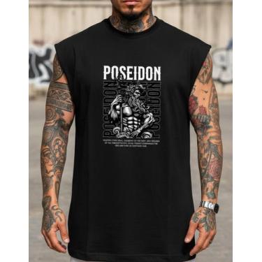 Imagem de Regata Oversized Machao Poseidon Algodão Fios 30.1 Verão - AL7, Preto,