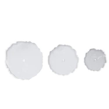 Imagem de SIWOTED 3 camada bolo suporte bandeja de resina moldes diy artesanato redondo silicone 3 camadas bandeja moldes lanche rack fácil liberação molde de silicone