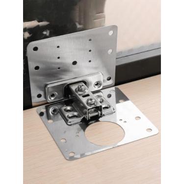 Imagem de 14 peças de placa de reparo de dobradiças de armário de aço inoxidável placa de reparo de dobradiça de porta de armário de cozinha kit de placa de reparo de dobradiça de porta inclui parafusos de