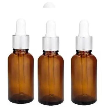 Imagem de Frasco Conta Gotas Ambar 30Ml Tampa Prata E Canula - Rplabor
