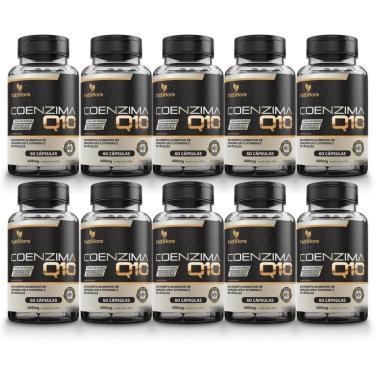 Imagem de 10x Coenzima Q10 100mg Por Porção (Ubiquinona) Com Vitamina E 60 Cápsulas TuttiFlora-Unissex