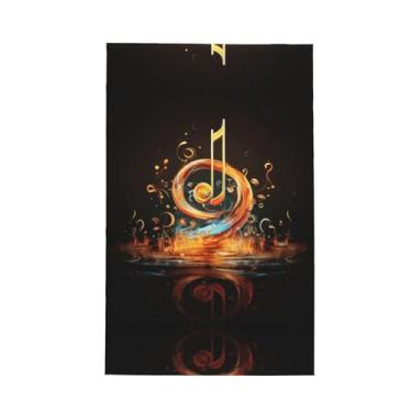 Imagem de XLLingL Toalhas de cozinha de waffle com estampa de símbolo musical, panos de prato de microfibra, para decoração e limpeza de cozinha - 1 peça