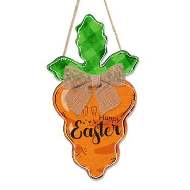 Imagem de Britimes Placa de porta de boas-vindas de cenoura de Páscoa, decoração de madeira, decoração de parede, cenoura, primavera, decoração de arte de parede, placa rústica, para casa, parede, exterior
