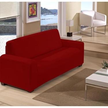 Imagem de Capa De Sofá Lisa Coladinha 2 ou 3 Lugares/de Poltrona 1 Lugar Malha Dupla(Vermelho,Capa de Poltrona (1Lugar))