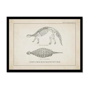 Imagem de Arte de parede de esqueleto de dinossauro vintage, paleontologia, pôsteres em tela, fósseis de dinossauro, impressões artísticas, esboços, fotos, decoração de quarto de menino (SKU11,8 x 30,5 cm = (20