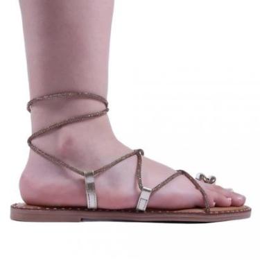 Imagem de Sandália Rasteira Feminina Zariff com Tiras Douradas Brv-009-Feminino