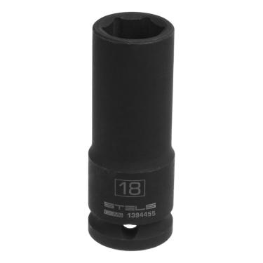 Imagem de Soquete de Impacto 1394455 Longo 1-2 18mm Aço Crmo 44-48 HRC Cinza Stels 5CM