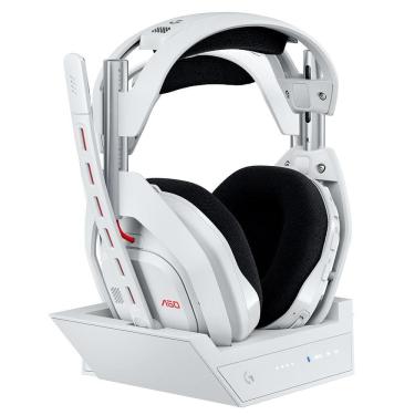 Imagem de Headset Gamer sem Fio Logitech Astro Gaming A50 Lightspeed + Base Station (Gen 5), Branco