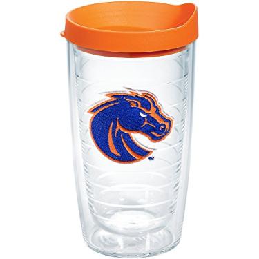 Imagem de Tervis Feito nos EUA com paredes duplas Boise State University Broncos copo térmico mantém as bebidas frias e quentes, garrafa de água de 680 g - tampa cinza, cabeça de cavalo