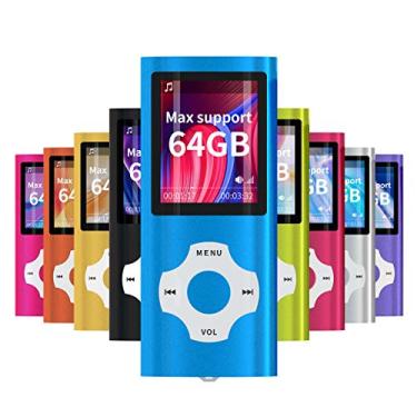 Imagem de WOWSYS Leitor portátil MP3/MP4, tela LCD de 1,8 polegadas e slot para cartão, suporte máximo cartão TF de 64GB, azul escuro