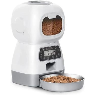 Imagem de Alimentador automático de gatos para cães e bebedouros para gatos com programação de alimentação automática 1-4 refeições secas 3,5 l alimentador para animais de estimação gato e cachorro
