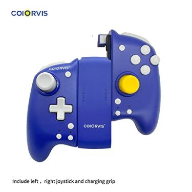 Imagem de COIORVIS Joy Pad Controller for Switch/Switch OLED, Wireless Joy Con Switch Controller with Back Map Button/Turbo/Motion Control (Blue) alps joystick
