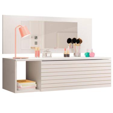 Imagem de Penteadeira Suspensa Com Espelho Branco 8400 Plla Branco