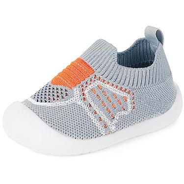 Imagem de Pantufas infantis infantis para meninos e meninas com sola antiderrapante, Cinza-25, 6-9 meses