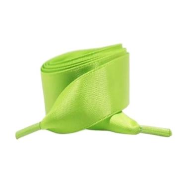 Imagem de 1Pair Satin Shoe Laces Flat Silk Ribbon Shoelaces Width Boots Sneakers Laces For Shoes Length (Color : Olive green, Size : 80cm)