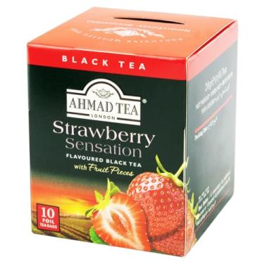Imagem de Ahmad Tea London Chá Preto Strawberry Sensation Caixa Com 10 Saquinhos De Chá 20G