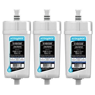 Imagem de Kit 3 Refil Para Torneira Filtro Acqua Premium Acquabios