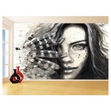 Imagem de Papel De Parede 3D Salão De Beleza Arte Mulher 3,5M Slb95 - Você Decor