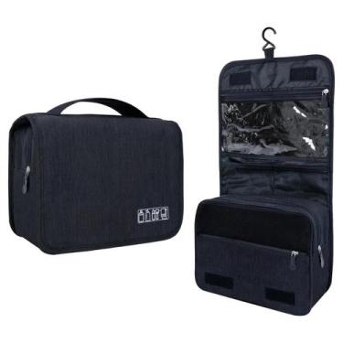 Imagem de Necessaire Feminina Bolsa Viagem Compartimentos Gancho Maquiagem Higie