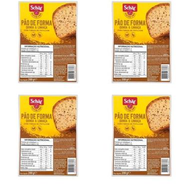 Imagem de Kit 4 Pão de Forma de Quinoa e Linhaça Sem Glúten 200 g Schar