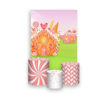 Imagem de Painel De Festa Vertical 1,50 x 2,20 + Trio De Capas Cilindro - Casinh