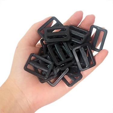 Imagem de Regulador De Alça De Mochila Passador Preto 10 Unidades Pochete Plásti