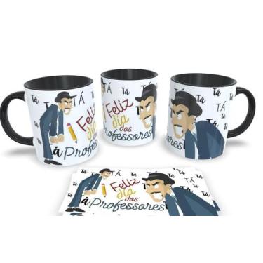 Imagem de Canecas Preta Personalizadas dia dos Professores - Estampa Sublimada, 