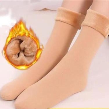 Imagem de Meia Térmica 3/4 Segunda Pele Flanelada Aveludada Frio Inverno - termi