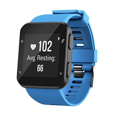 Imagem de WIIKAI Pulseiras de substituição para Garmin Forerunner 35, pulseira de relógio de silicone compatível com Garmin Forerunner 35. (azul celeste)