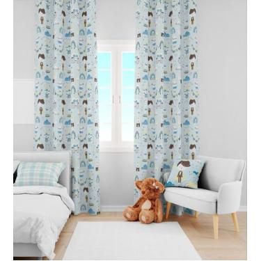 Imagem de Kit Quarto Infantil Príncipe Realeza Xadrez Azul  - 3 Itens - Core Dec