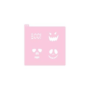 Imagem de Stencil Quadrado Halloween Pão de Mel/Macaron - Ref 3 - 1 unidade - RR