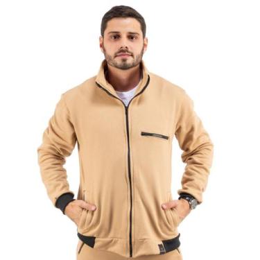 Imagem de Jaqueta Masculina Com Gola e Zíper Casaco de Frio Ramazzoni, Bege, G