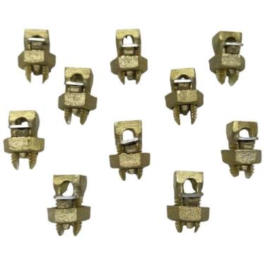 Imagem de Kit 10 Split Bolt de Bronze 25mm Parafuso Fendido para Emenda Cabos Bi