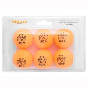 Imagem de Bola de tênis de mesa 2 estrelas kit 6 unidades  vollo, Laranja