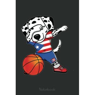 Imagem de Dabbing Dalmatian Dog Puerto Rico Basketball Fans Notebook: A blank lined basketball notebook 6x9 in 110 Pages that makes a fun basketball gift for ... women's basketball, team basketball gifts
