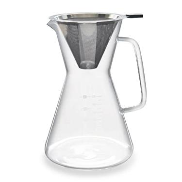 Imagem de Escali Cafeteira London Sip Glass com filtro de aço inoxidável reutilizável, cabo ergonômico e bico fácil de servir, 8 xícaras (1200 ml)